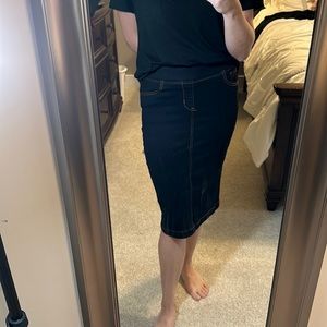 Black Denim Pencil Skirt